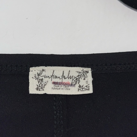 Intimately Free People Black Thong Corset Bodysuit Long Sleeve Scoop Neck XS - Picture 3 of 8